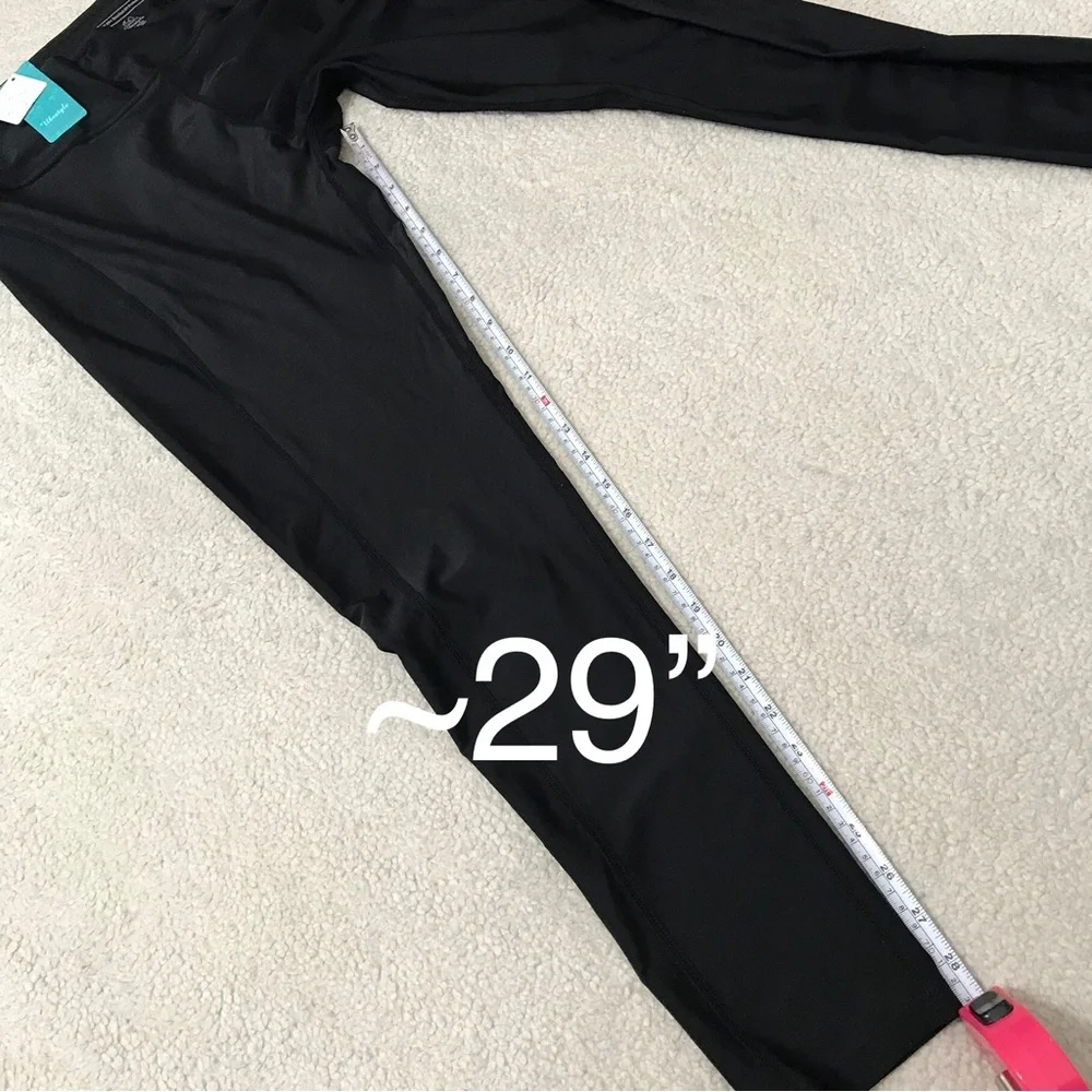 Black Leggings UPF 50 High Waist Pocket Size XXL